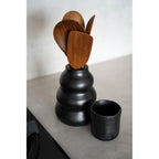 Vase Burned en terre cuite noire 17 cm, vue 4
