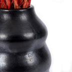 Vase Burned en terre cuite noire 17 cm, vue 6