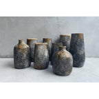 Vase Classy en terre cuite grise et rotin 24 cm, vue 3