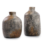 Vase Classy en terre cuite grise et rotin 24 cm, vue 5