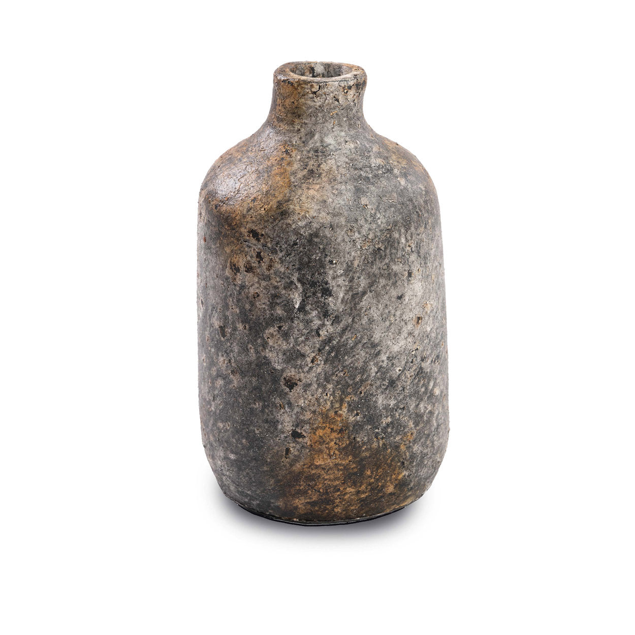 Vase Classy en terre cuite grise et rotin 24 cm