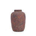 Vase Clay Echo en terre cuite bordeaux vu de face sur fond blanc