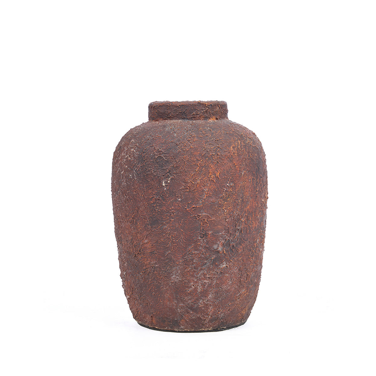 Vase Clay Echo en terre cuite bordeaux vu de face sur fond blanc