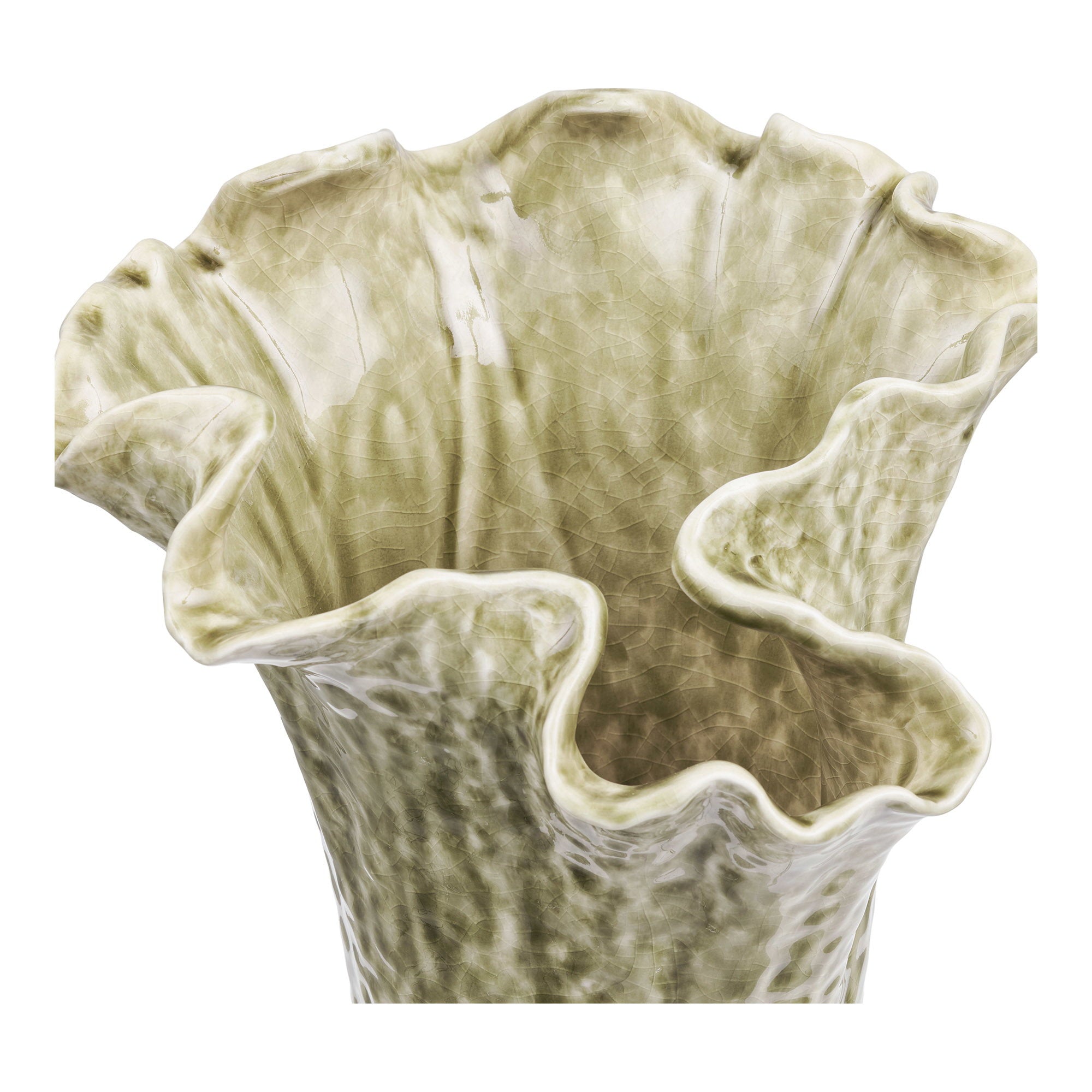 Vase corolle céramique sable foncé vue de face