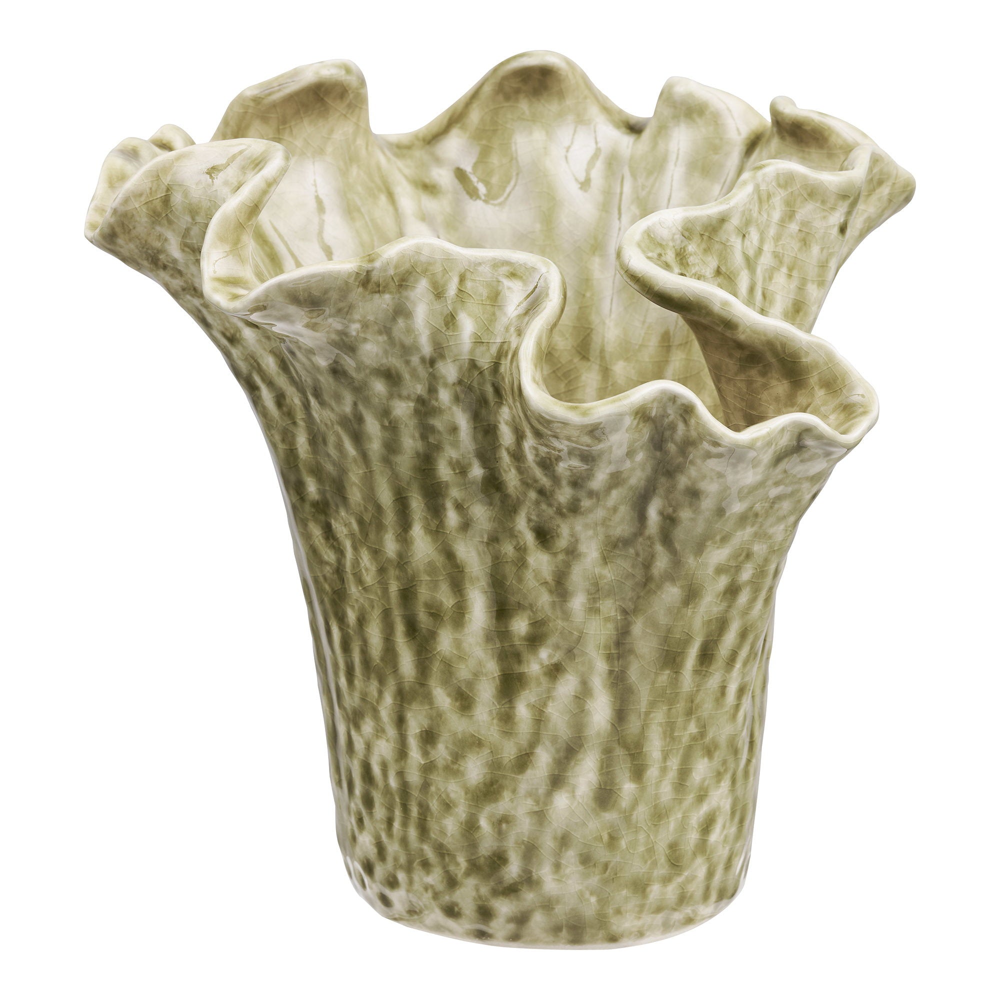 Vase corolle céramique sable foncé