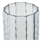 Vase côtelé verre soufflé fumé vue de face