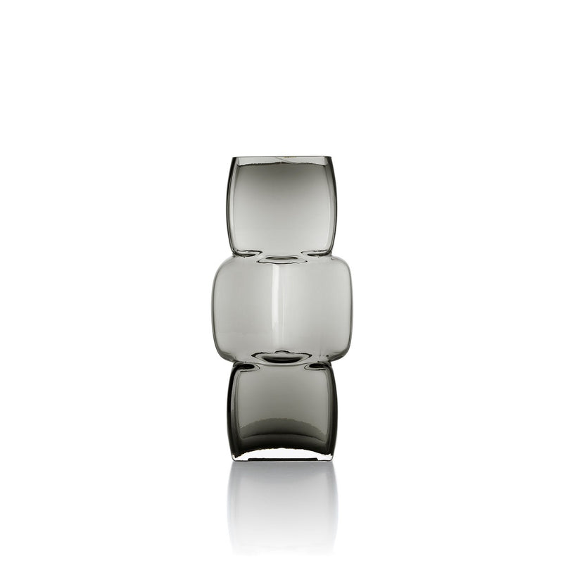 Dimensions Vase Cubes en verre recyclé gris 27 cm
