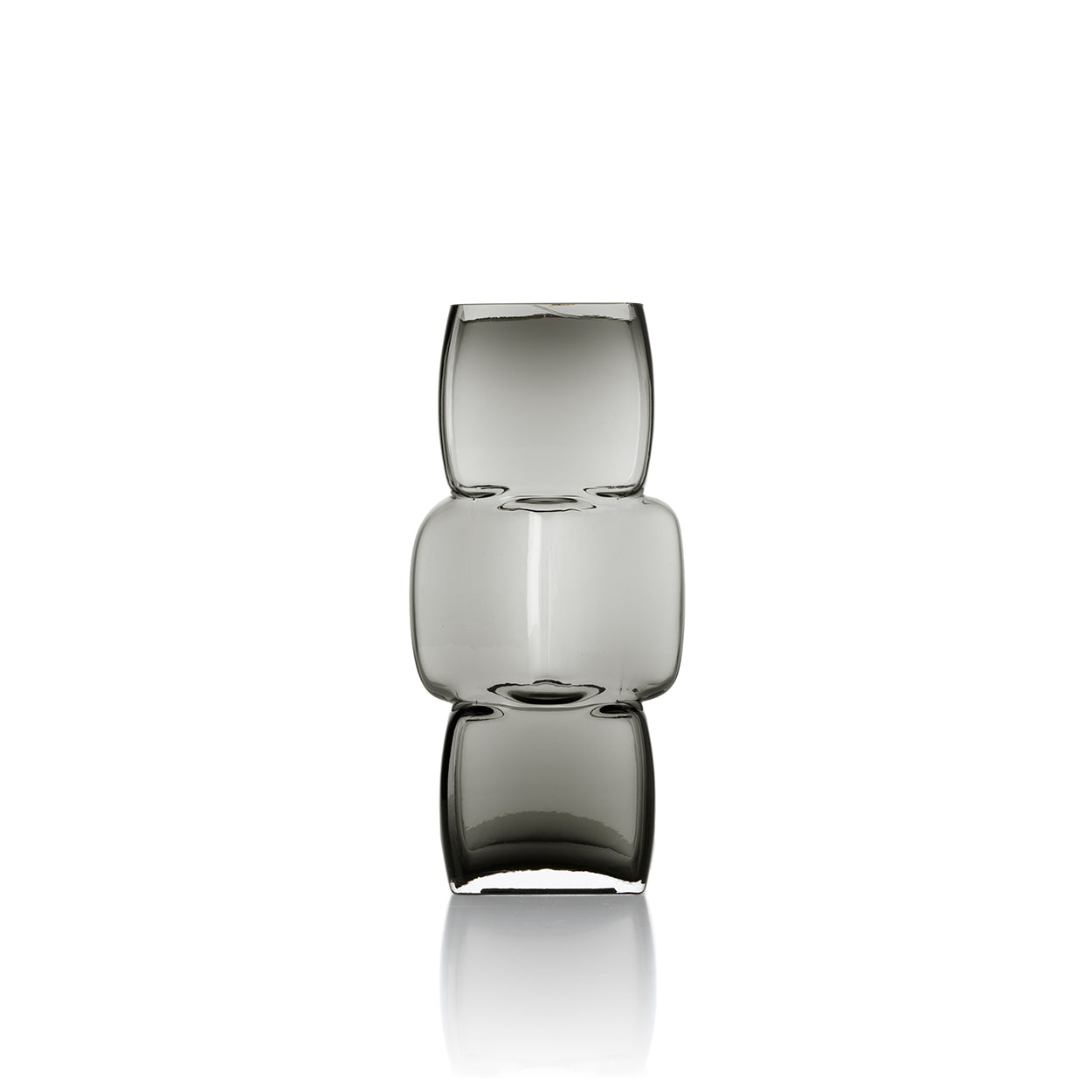 Vase Cubes en verre recyclé gris 27 cm