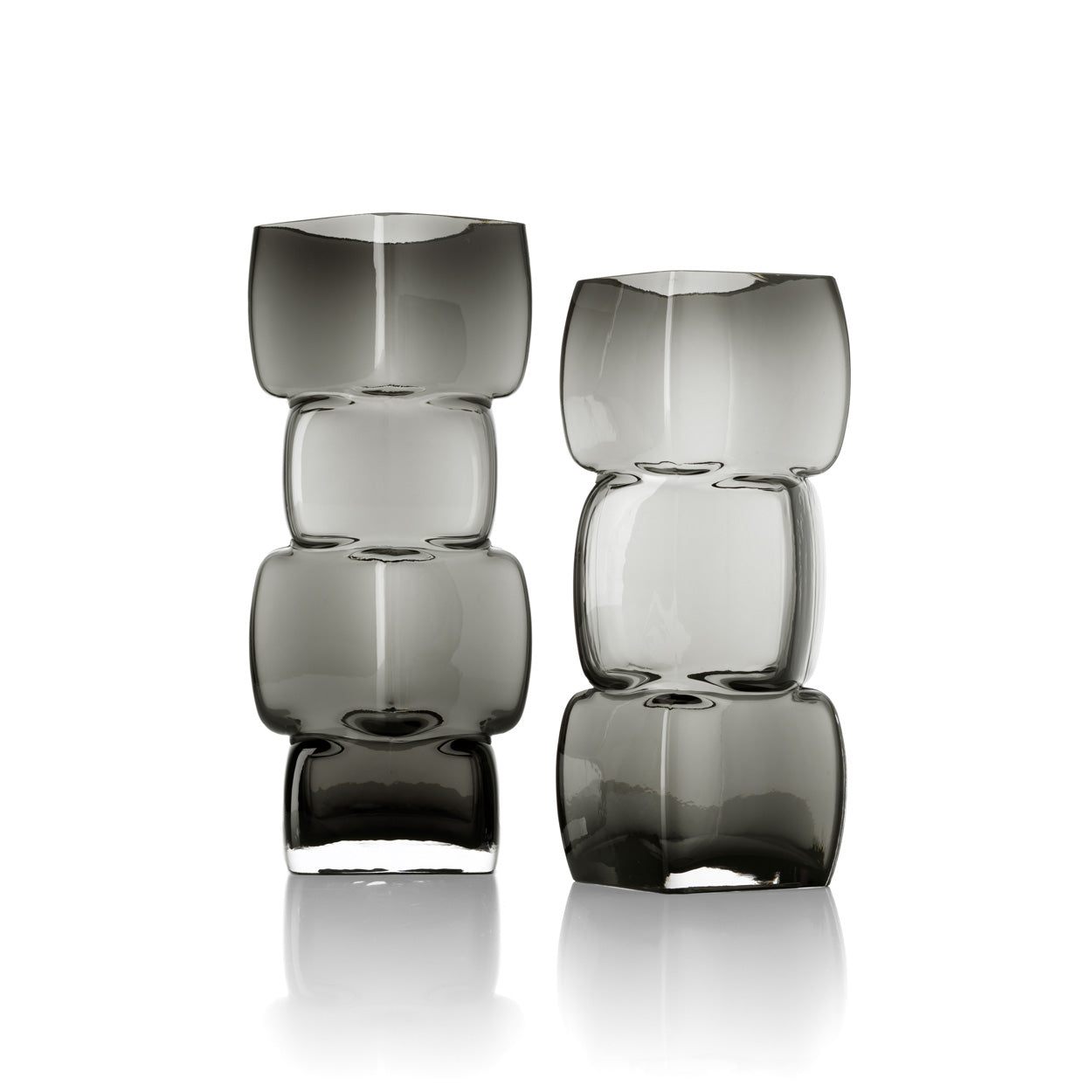 Vase Cubes en verre recyclé gris 30 cm, vue 4