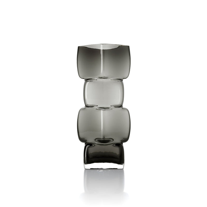 Dimensions Vase Cubes en verre recyclé gris 30 cm