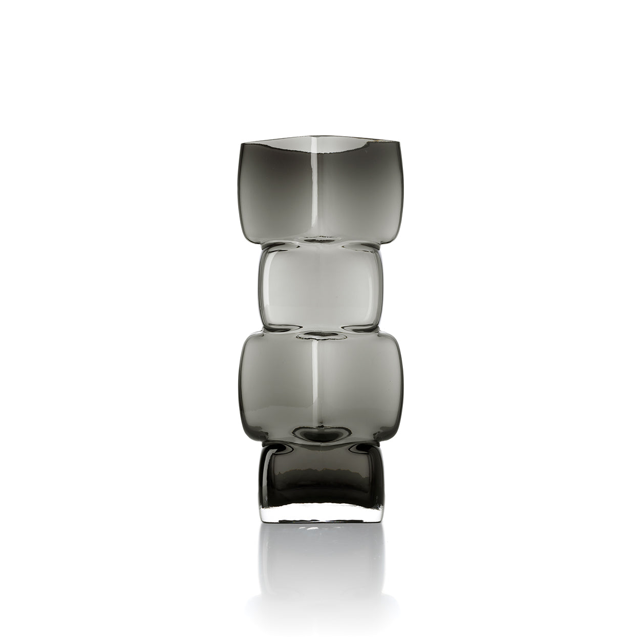 Vase Cubes en verre recyclé gris 30 cm