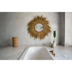 Vase Cutie en terre cuite grise et raphia 22 cm, vue 3