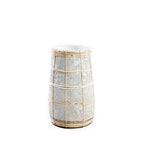 Vase Cutie en terre cuite grise et raphia 22 cm