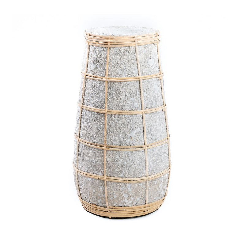 Dimensions Vase Cutie en terre cuite grise et raphia 31 cm