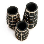 Vase Cutie en terre cuite noire et raphia 22 cm, vue 6