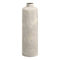 Vase décoratif Hou métal beige antique effet pierre bouteille XL H78,5 cm vue face fond clair