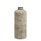 Vase bouteille Hou métal beige doré antique H60,5 cm vue de face lumière chaude