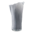 Vase drapé verre soufflé gris vue de détail