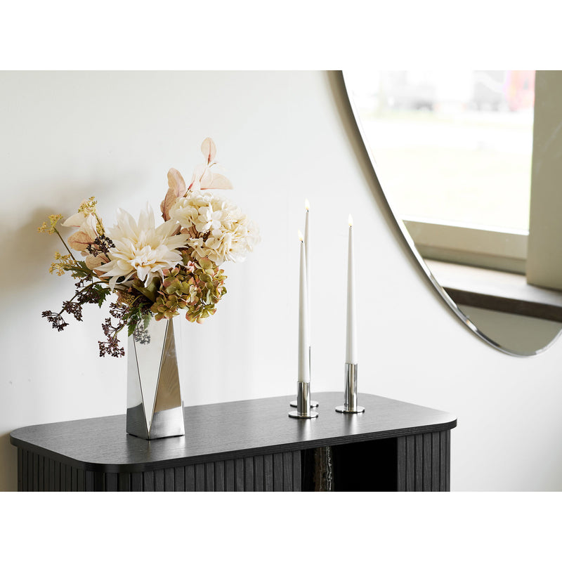 Dimensions Vase facetté acier argenté