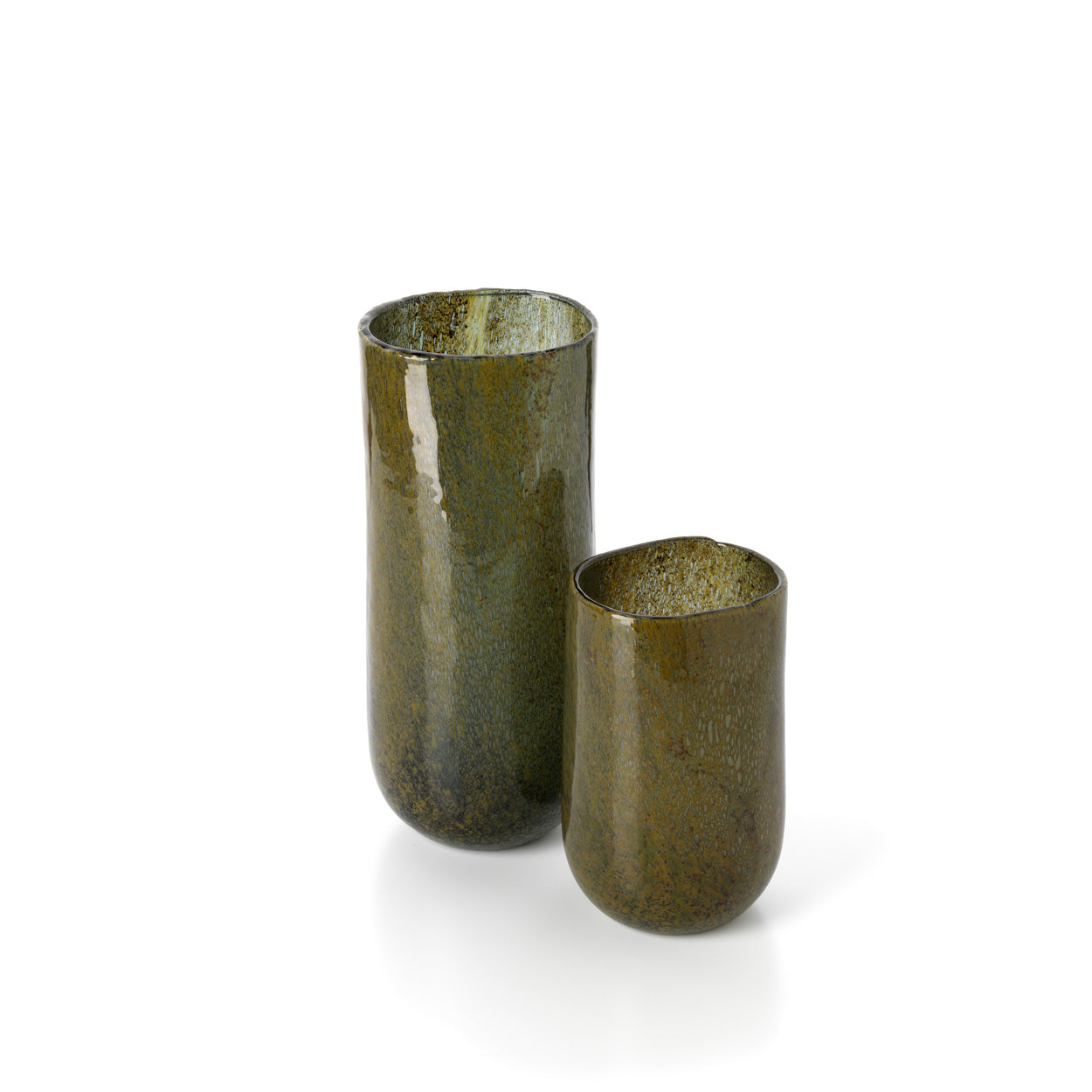 Vase Forest en verre vert olive 22 cm, vue 3