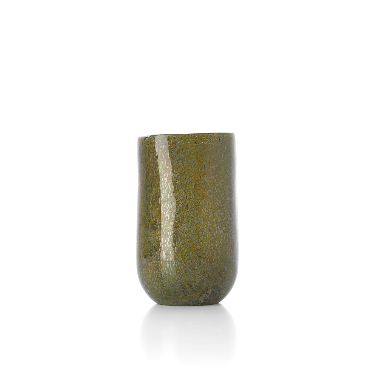 Vase Forest en verre vert olive 22 cm
