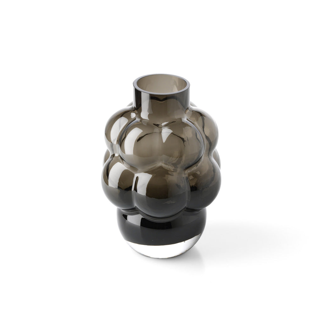 Vase Grape en verre recyclé gris 21 cm en situation