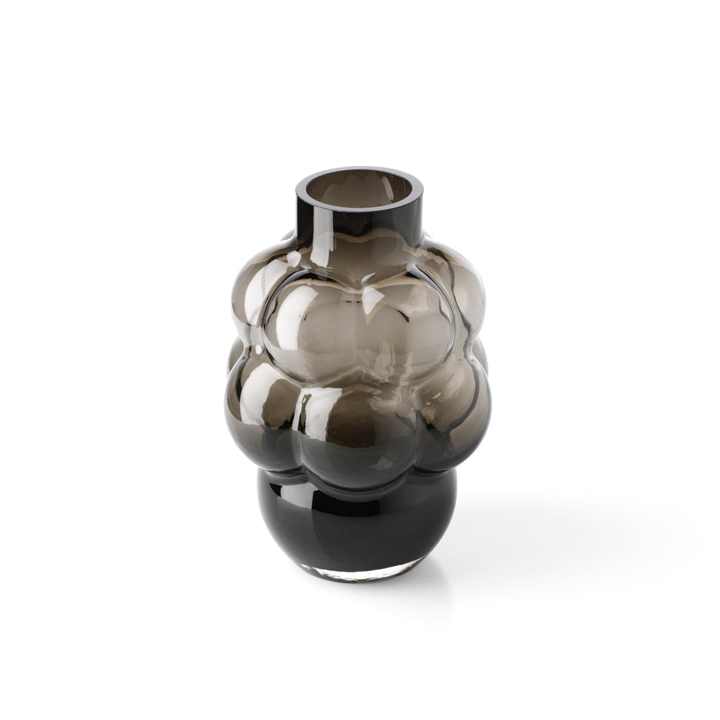 Vase Grape en verre recyclé gris 25 cm en situation