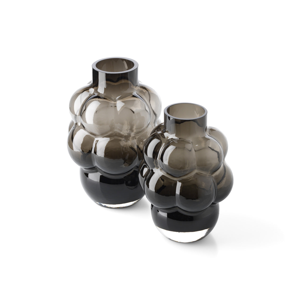 Vase Grape en verre recyclé gris 25 cm, vue 4