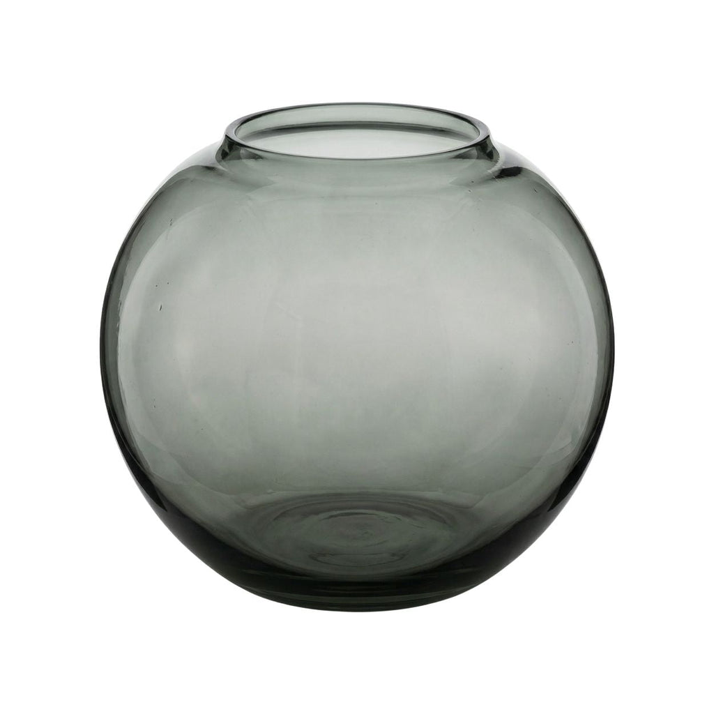 Vase Jacqueline en verre gris fumé 21 cm