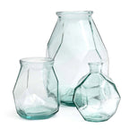 Vase Origami long en verre recyclé transparent 35 cm en situation