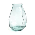 Vase Origami long en verre recyclé transparent 35 cm