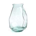 Vase Origami long en verre recyclé transparent 35 cm