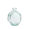 Vase Origami rond en verre recyclé transparent 18 cm