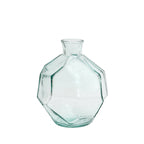 Vase Origami rond en verre recyclé transparent 18 cm