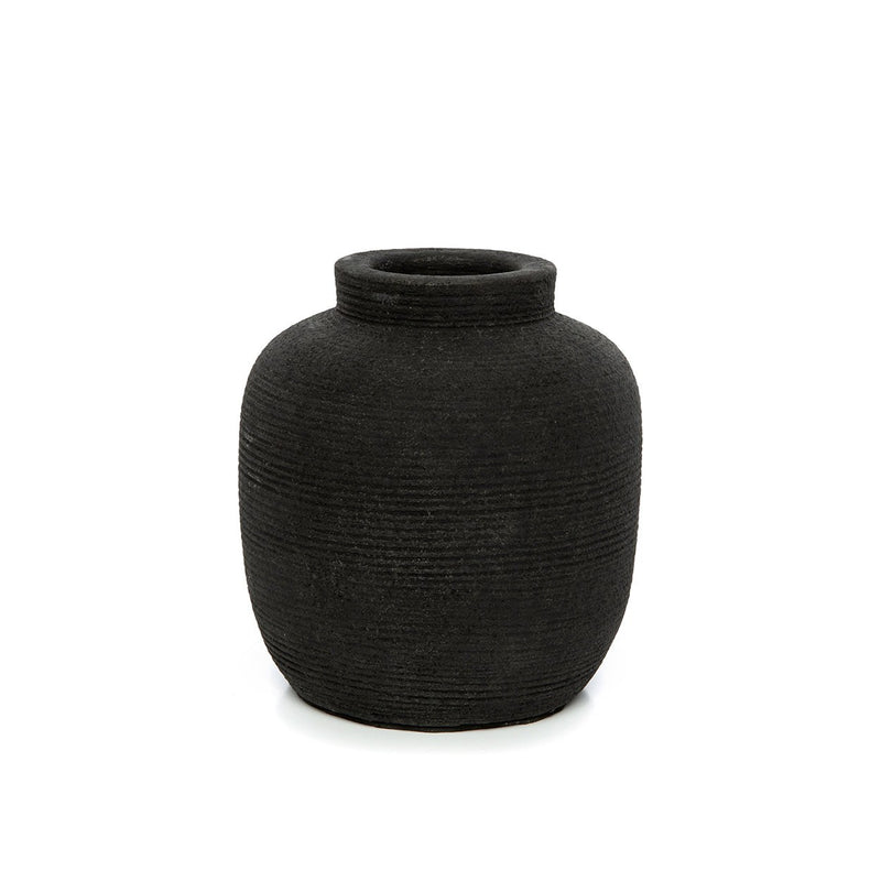 Dimensions Vase Peaky en terre cuite noire 14 cm