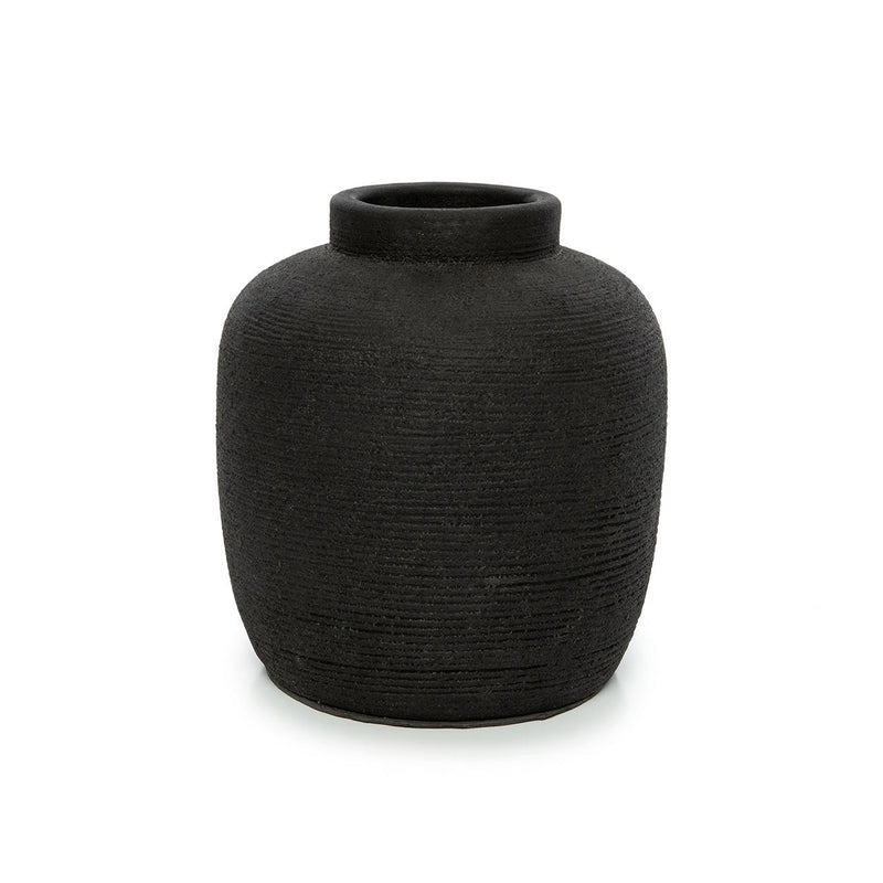 Dimensions Vase Peaky en terre cuite noire 18 cm