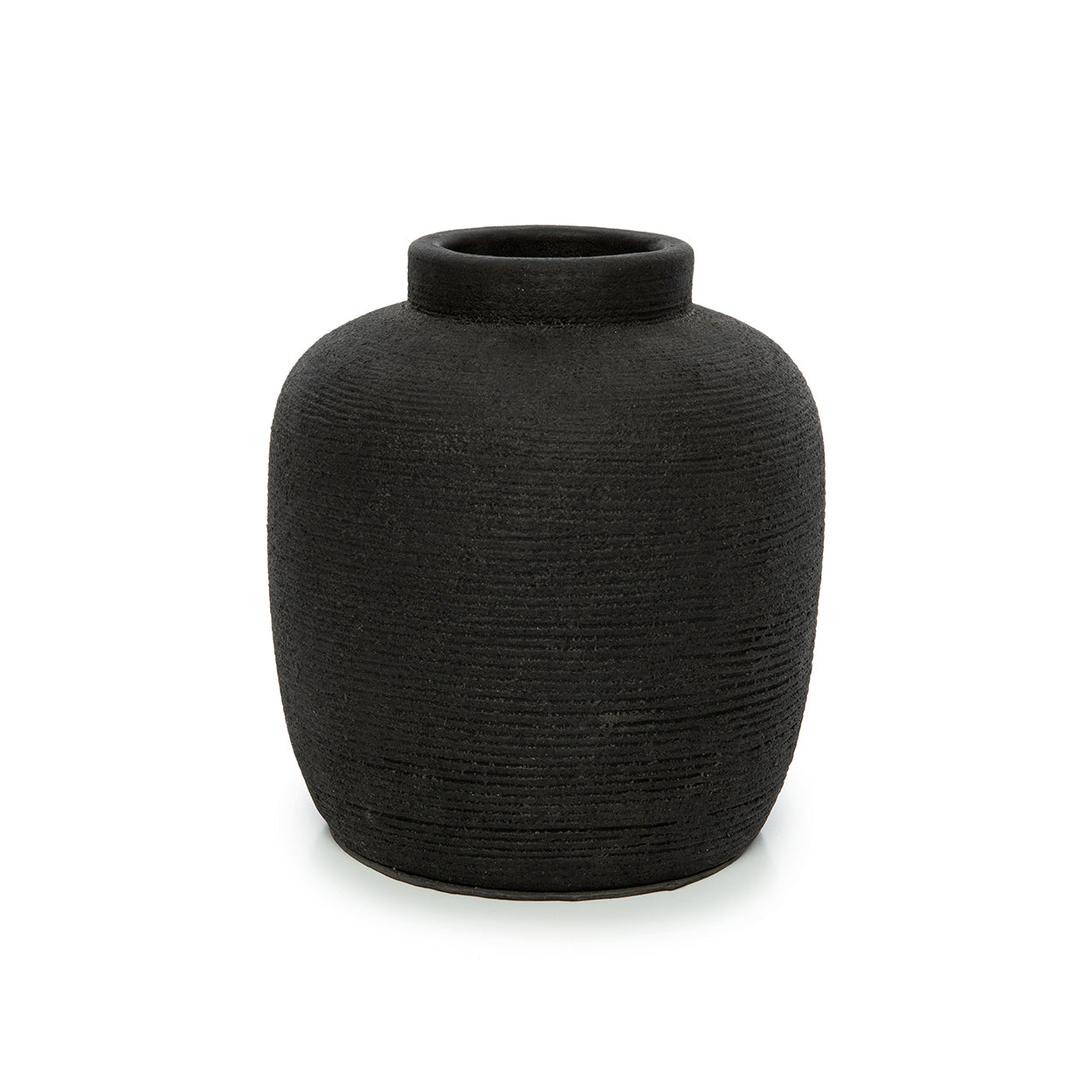Vase Peaky en terre cuite noire 18 cm
