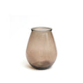 Vase Qiezi en verre recyclé beige fumé 23 cm