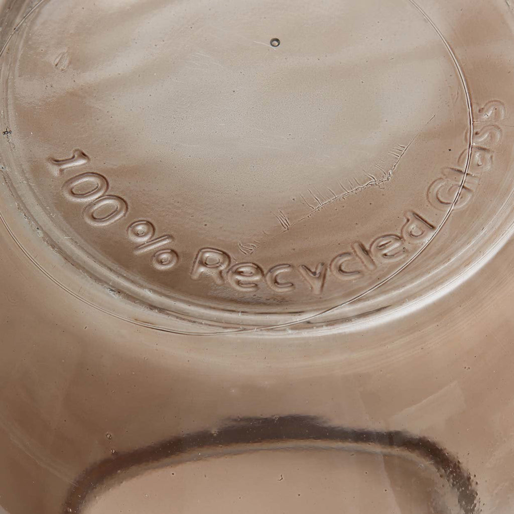 Vase Qiezi en verre recyclé beige fumé 35 cm, vue 4