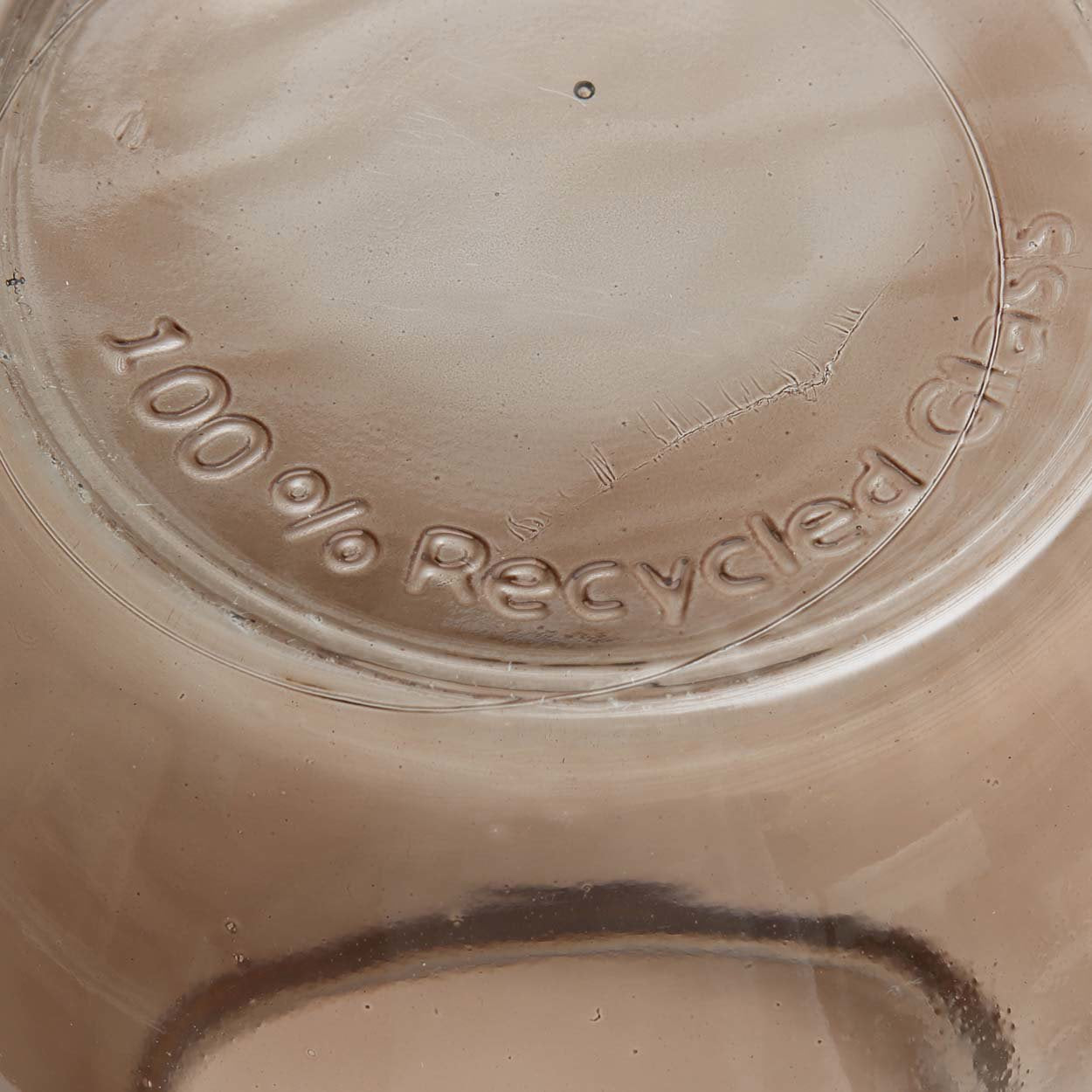 Vase Qiezi en verre recyclé beige fumé 35 cm, vue 4