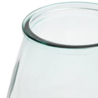 Vase Qiezi en verre recyclé transparent 23 cm, vue 4