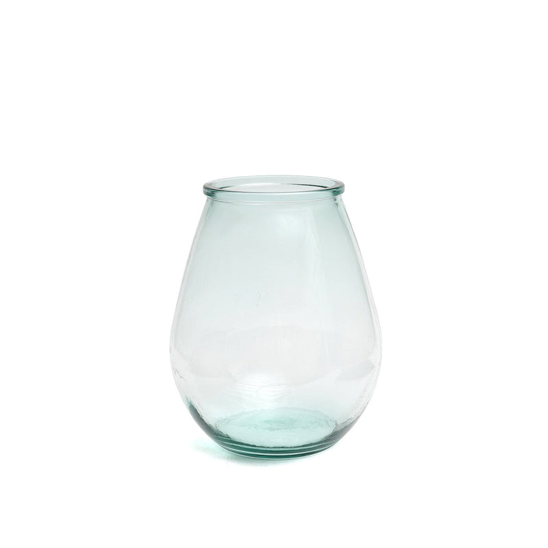 Dimensions Qiezi vaas van gerecycled glas, transparant, 23 cm