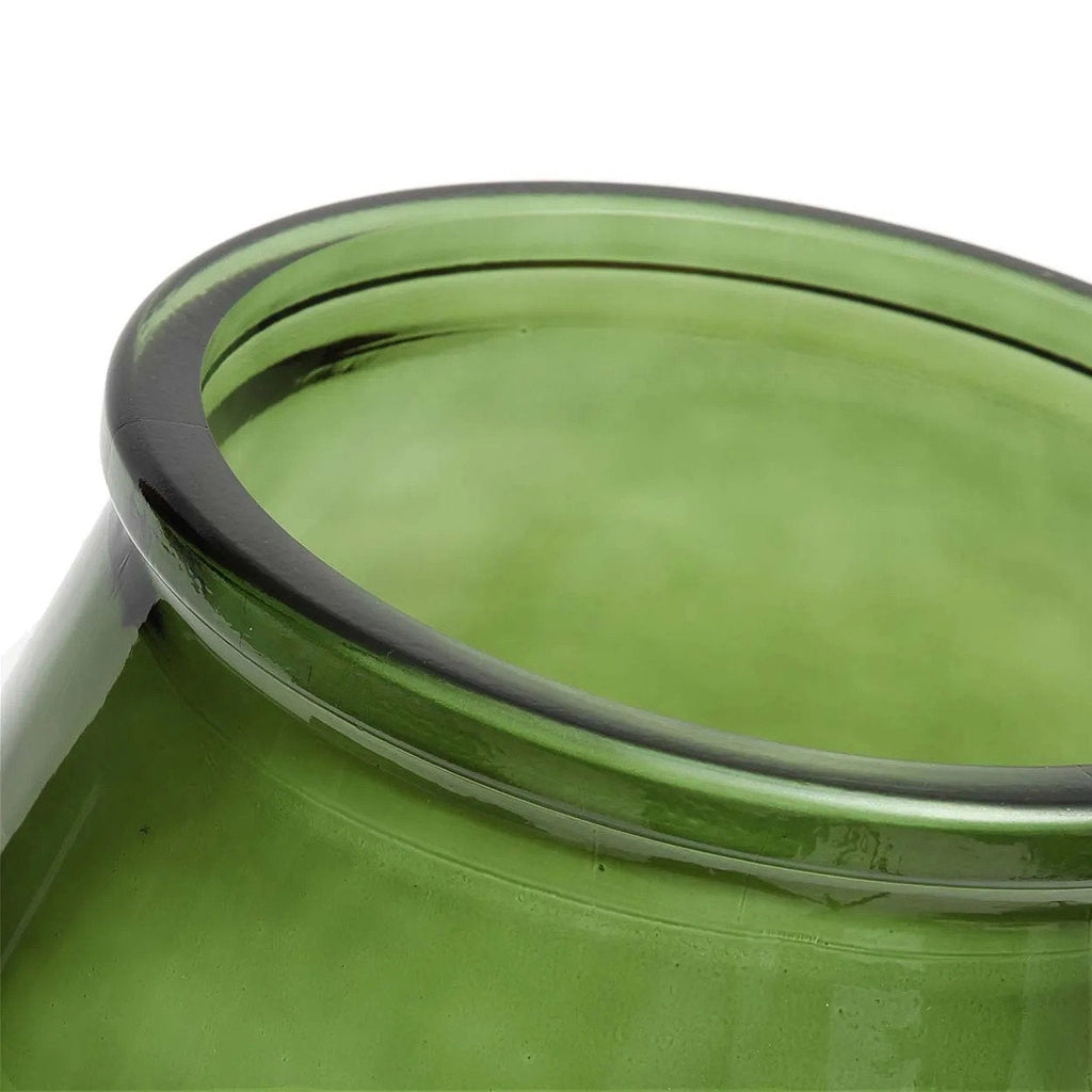 Vase Qiezi en verre recyclé vert 35 cm, vue 3