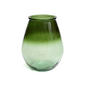 Vase Qiezi en verre recyclé vert 35 cm