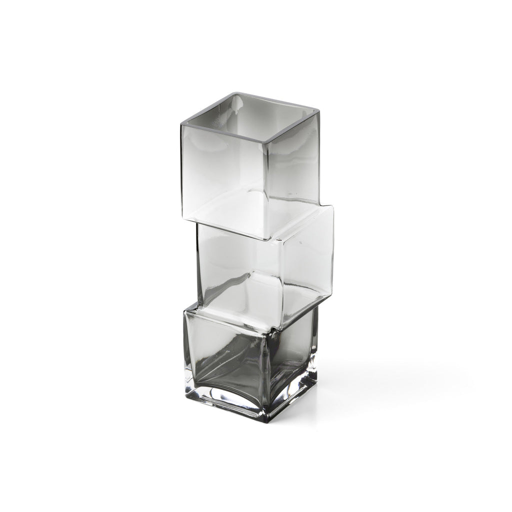 Vase Rummikub en verre recyclé gris fumé 30 cm en situation