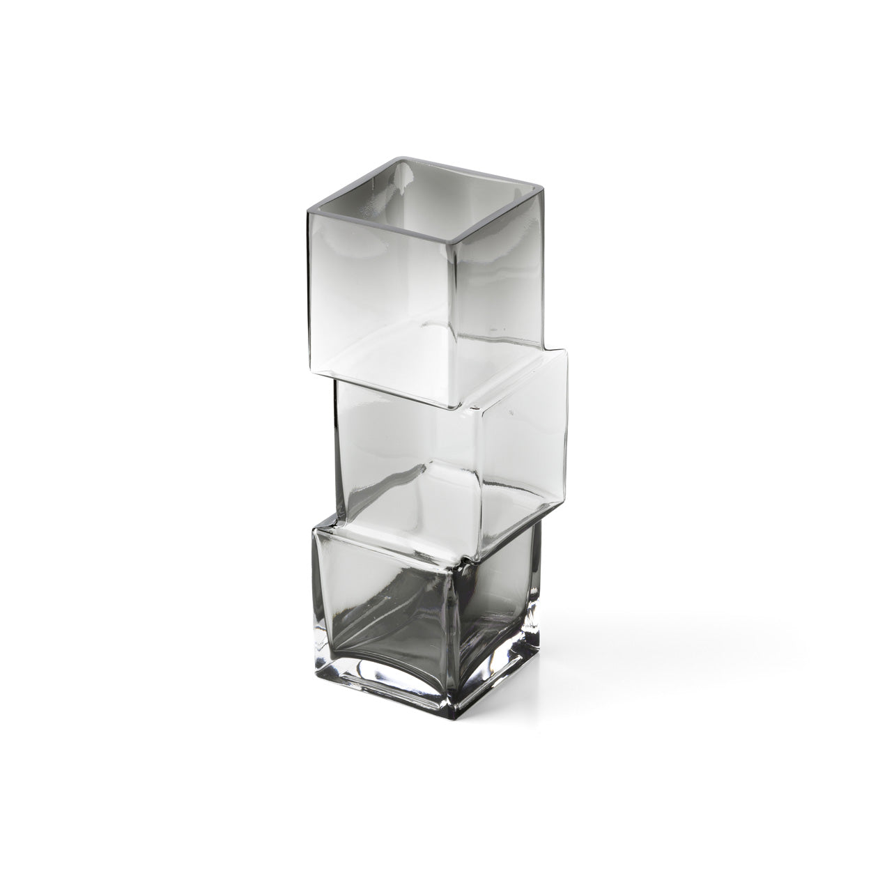 Vase Rummikub en verre recyclé gris fumé 30 cm en situation