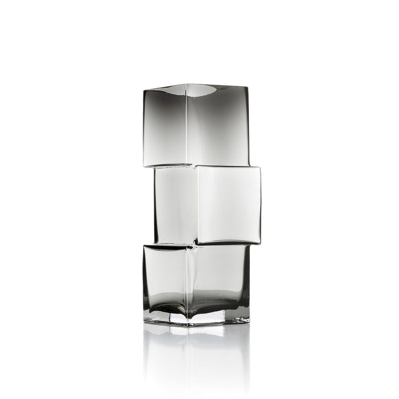 Dimensions Vase Rummikub en verre recyclé gris fumé 30 cm