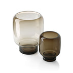 Vase Smoky Cube en verre brun fumé 19 cm, vue 4