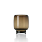 Vase Smoky Cube en verre brun fumé 19 cm