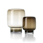 Vase Smoky Cube en verre brun fumé 30 cm, vue 3